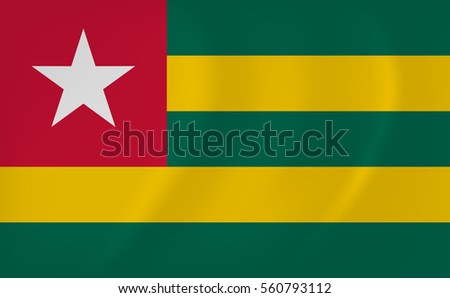 Vector image of the Togo waving flag