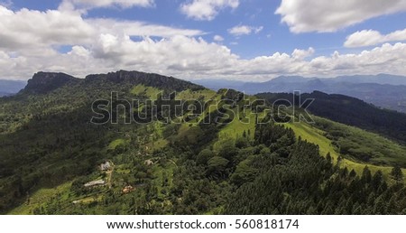 Aerial View of Hantane Mountain Range in Kandy, Sri Lanka