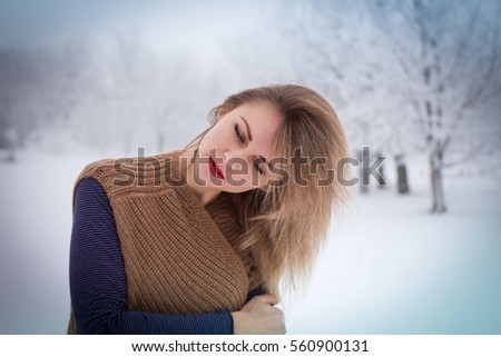 girl winter snow