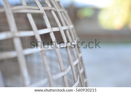 chicken in cage waiting for food in farm
