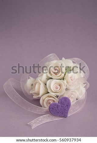template with rose and ribbon