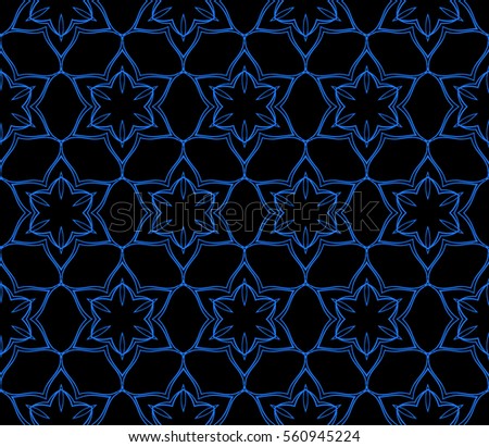 seamless floral patterns. black, blue color. for invitations, wallpaper. raster copy illustration.