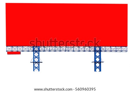 Billboard red on a white background