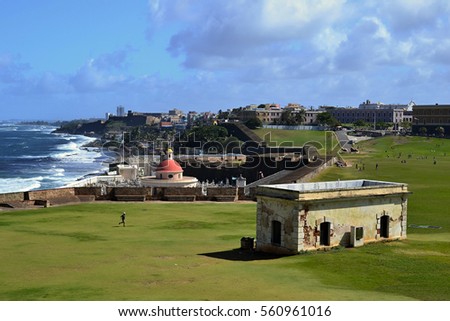 Caribbean seascape, San Juan, Puerto Rico Royalty-Free Stock Photo #560961016