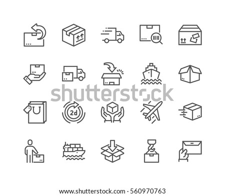 Simple Set of Delivery Related Vector Line Icons. 
Contains such Icons as Priority Shipping, Express Delivery, Tracking Order and more.
Editable Stroke. 48x48 Pixel Perfect. Royalty-Free Stock Photo #560970763