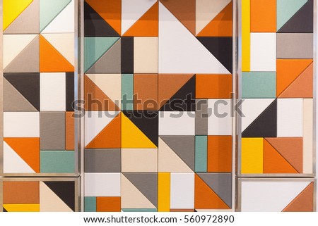 Closeup of colorful sound absorbent wall panel.