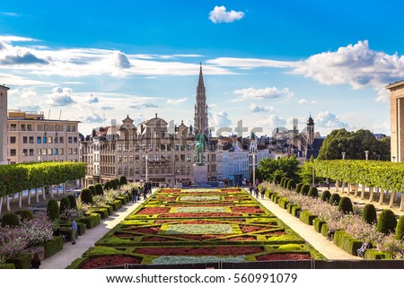 Cityscape of Brussels in a beautiful summer day, Belgium Royalty-Free Stock Photo #560991079
