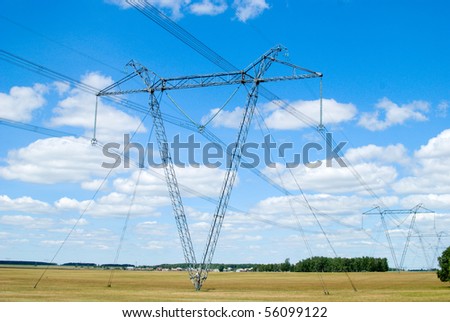 electric power station in the field over sky