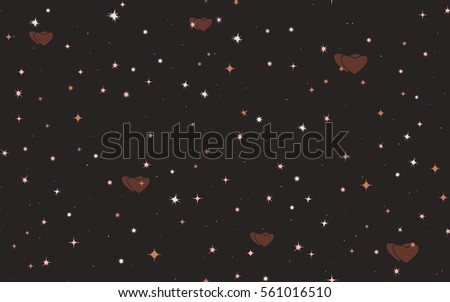 Seamless pattern of colorful stars and hearts. Fashion camouflage.