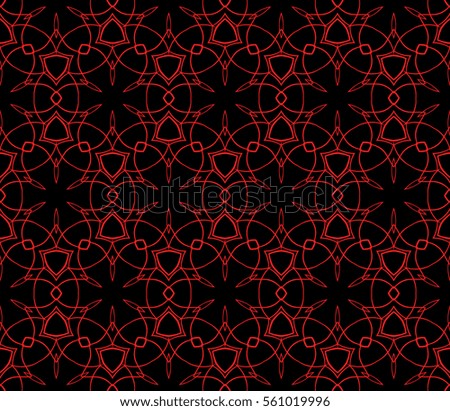 floral pattern. modern ornament. raster copy illustration red, black color