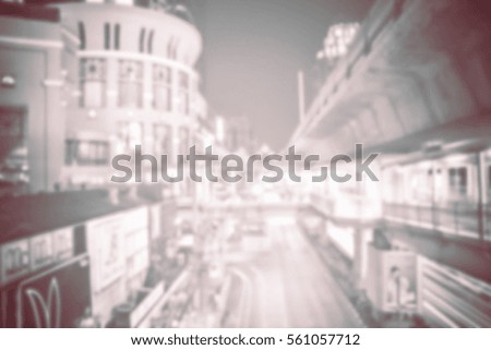 Blurred abstract background of Traffic in the city at night, Bangkok.