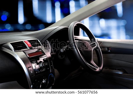 car dashboard with bokeh