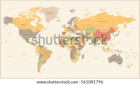 Vector Illustration of Retro World Map