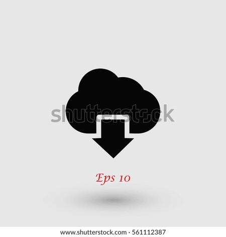 cloud sign icon, flat design best vector icon