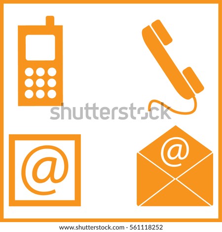 set - envelope, mobile, mail