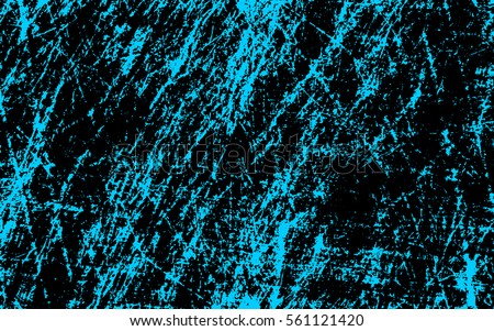 blue scratches on black. turquoise background. grunge texture. vector illustration