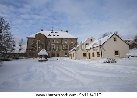 Klosterpark Gruenhain in Germany during the winter