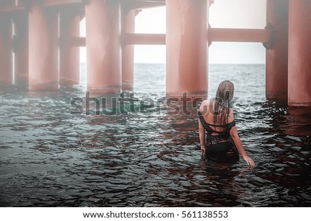 Girl at the sea mist
