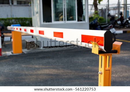 Barrier Gate Automatic system  for security. Royalty-Free Stock Photo #561220753