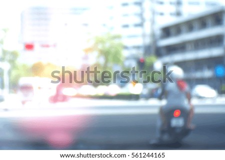 Background abstract blurred of motorcycle Stop waiting for the traffic light