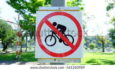 no riding bicycle symbol