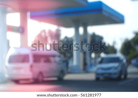 Blurred abstract background of filling station