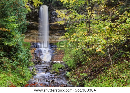 Munising Falls Surrounded by Fall Color