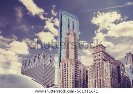 Color toned picture of Chicago downtown.