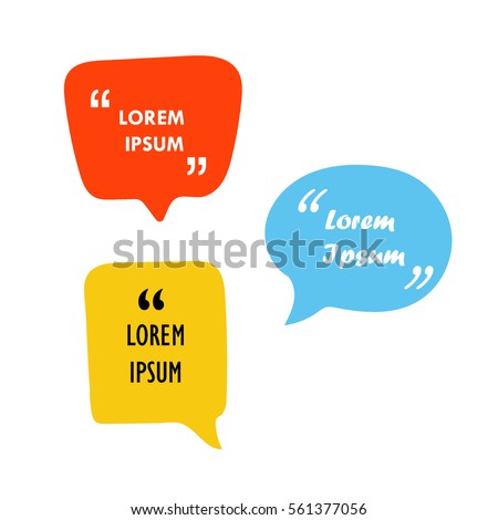 Text bubbles with quotes colorful vector illustration