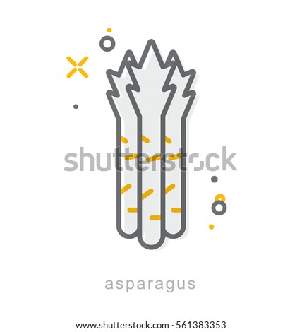 Thin line icons, Linear symbols, Asparagus