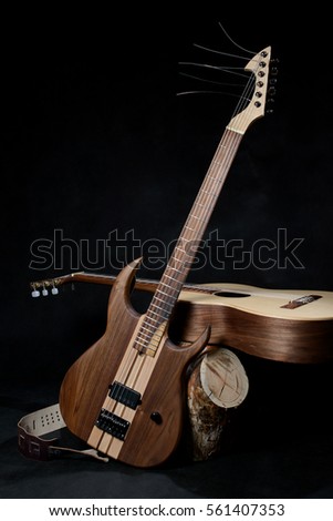 Electric guitar on the black background