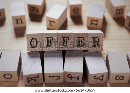 Offer Word In Wooden Cube