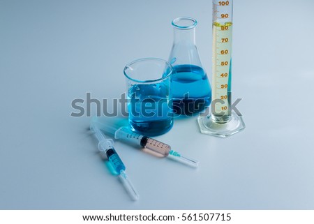 Glassware for experiment chemical in Lab.