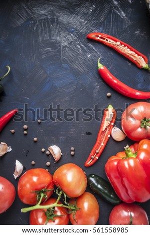 Vegetables seen from top