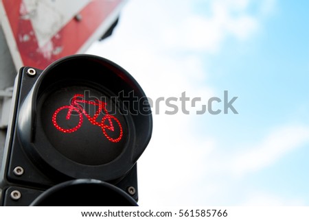 Red Light for Bicycle Lane on Traffic Light.