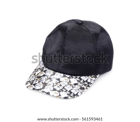Black baseball hat, Men's cap on a white background
