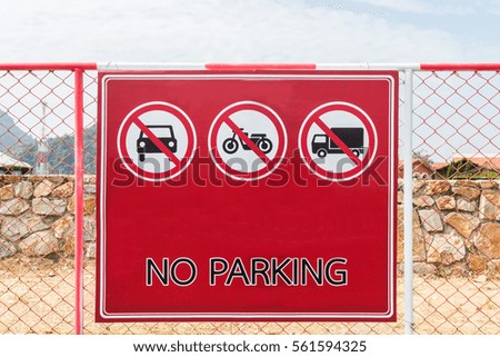 Signs prohibiting parking