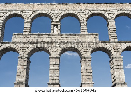 Segovia (Castilla y Leon, Spain): the Roman aqueduct, Unesco World Heritage Site
