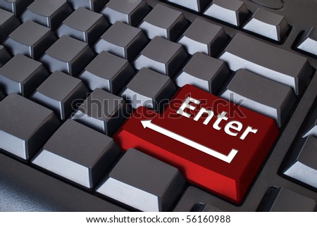 Red Enter button on Black keyboard
