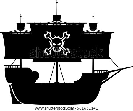 Pirate Ship in Silhouette