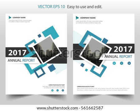Blue square annual report Leaflet Brochure Flyer template design, book cover layout design, abstract business presentation template, a4 size design Royalty-Free Stock Photo #561662587