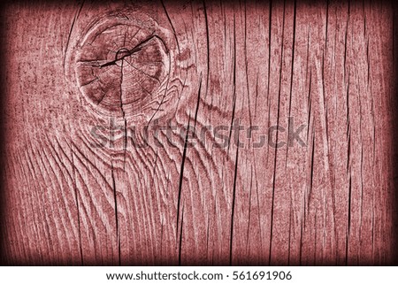 Old Knotted Weathered Rotten Cracked Wooden Rustic Floorboard Coarse Red Vignetted Grunge Texture