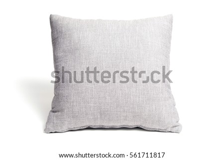 grey cushion on white background Royalty-Free Stock Photo #561711817