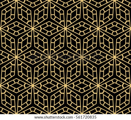 abstract seamless background with geometry shape. vector. modern ornament. for interior design, wallpaper, textile, decor, fabric. black, gold color