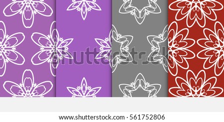 set of geometric flower. floral seamless pattern. vector illustration. for interior design, invitation, wallpaper, textile.