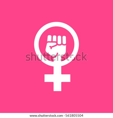 Female Woman Feminism Protest Hand Icon Royalty-Free Stock Photo #561805504