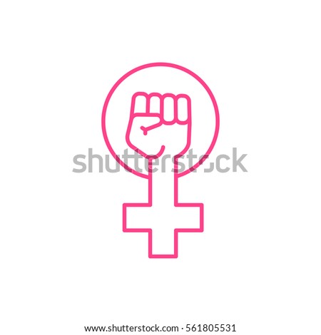 Female Woman Feminism Protest Hand Icon Royalty-Free Stock Photo #561805531