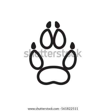animal paw icon illustration isolated vector sign symbol