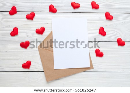 Valentine day wood white background with hearts