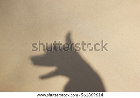 Shadow figure of a dog, dog silhouette